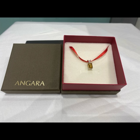 ANGARA Jewelry - ANGARA Emerald cut citrine pedant